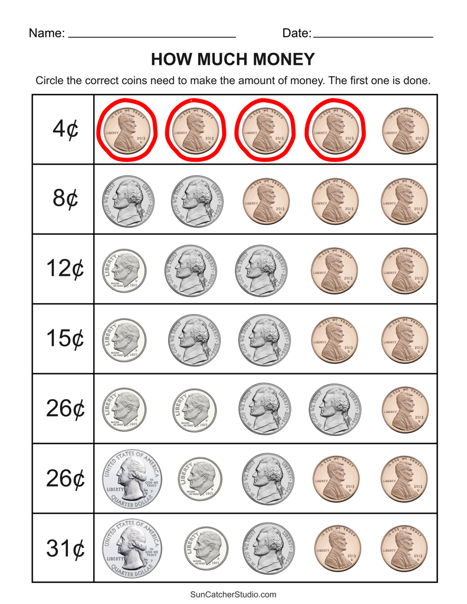 Counting Money Worksheets Money Math Free Printables Lettering SVG Files Tools Apps