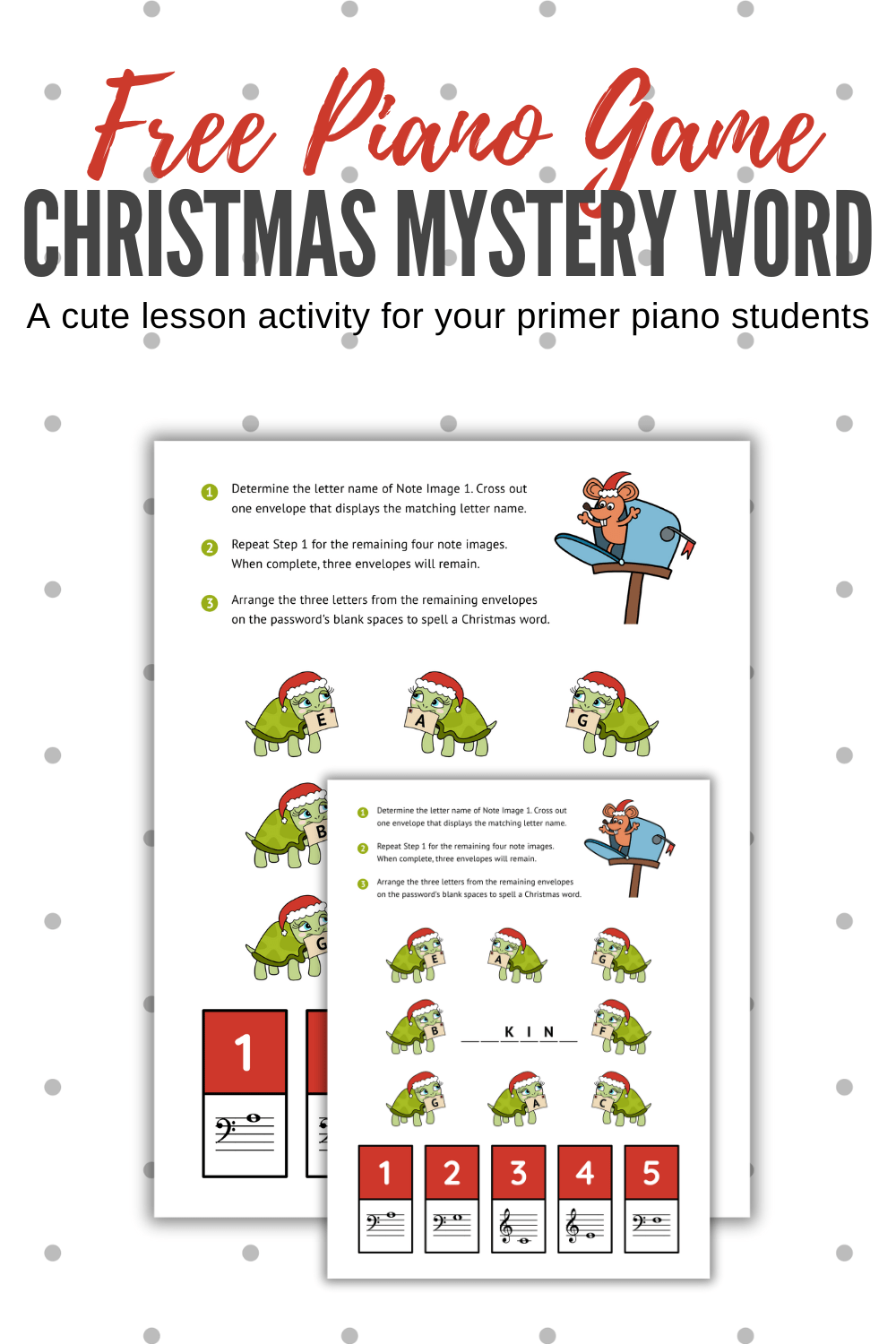 Crack The Christmas Code A Holiday Note Reading Game Christmas Packet For Piano Beginner Level 27 PDF Pages