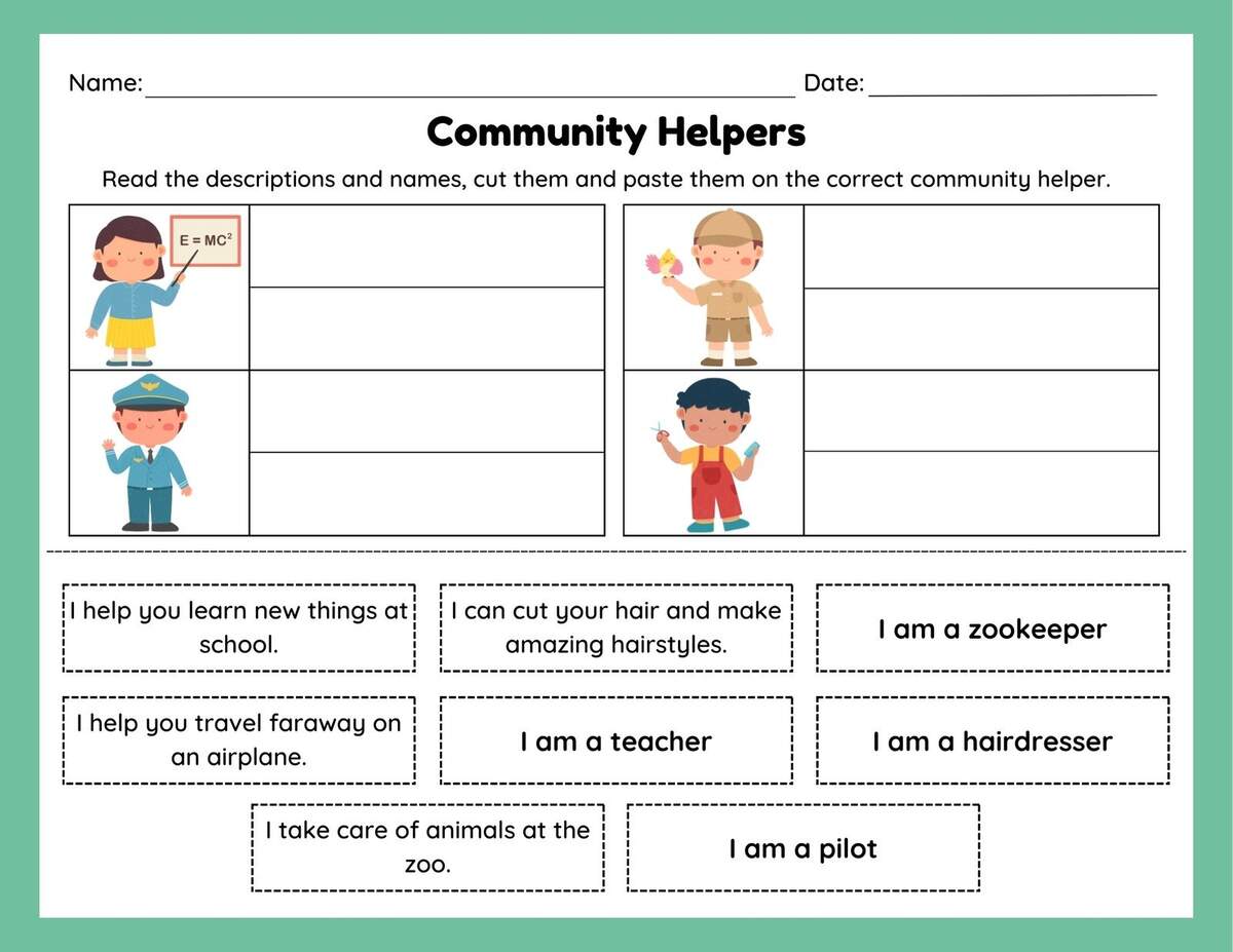 Customize 33 Kindergarten Community Helpers Worksheets Templates Online Canva Firefighter Reading Comprehension Worksheet Free