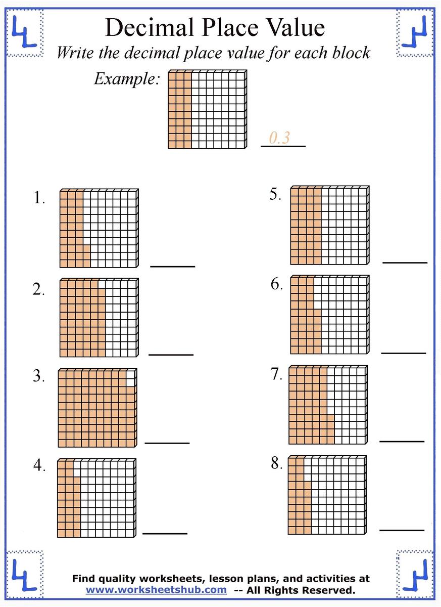 Decimal Place Value Worksheets Decimal Place Value Worksheets