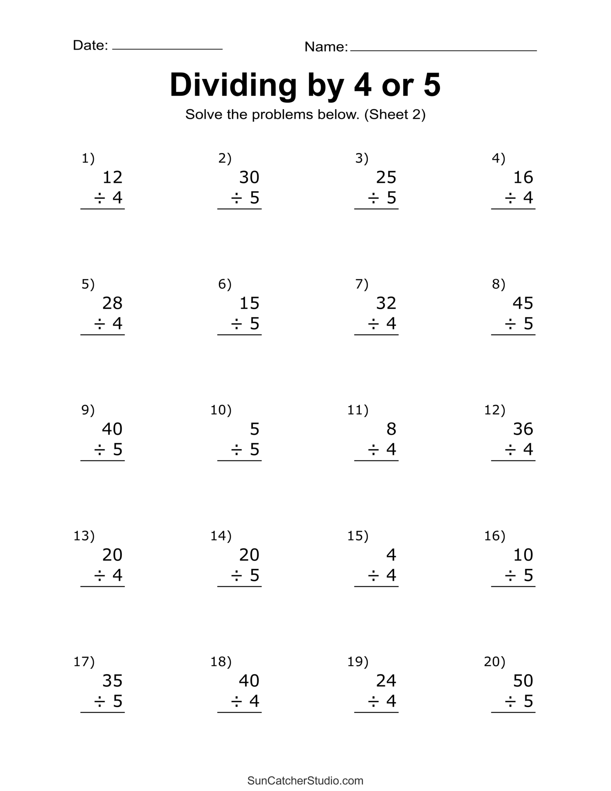 Free To Edit And Print Division Worksheet Templates Canva