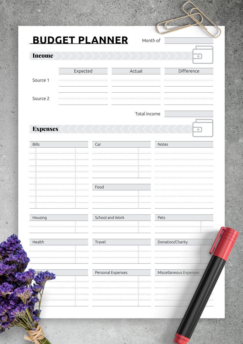 Download Printable Simple Monthly Budget Template PDF Download Printable Simple Monthly Budget Template PDF