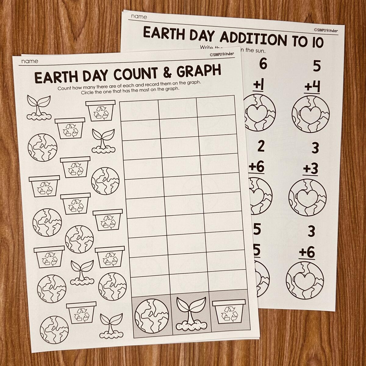 Earth Day Math Color By Code Simply Kinder Printable Membership Earth Day Worksheets Free Printables Superstar Worksheets