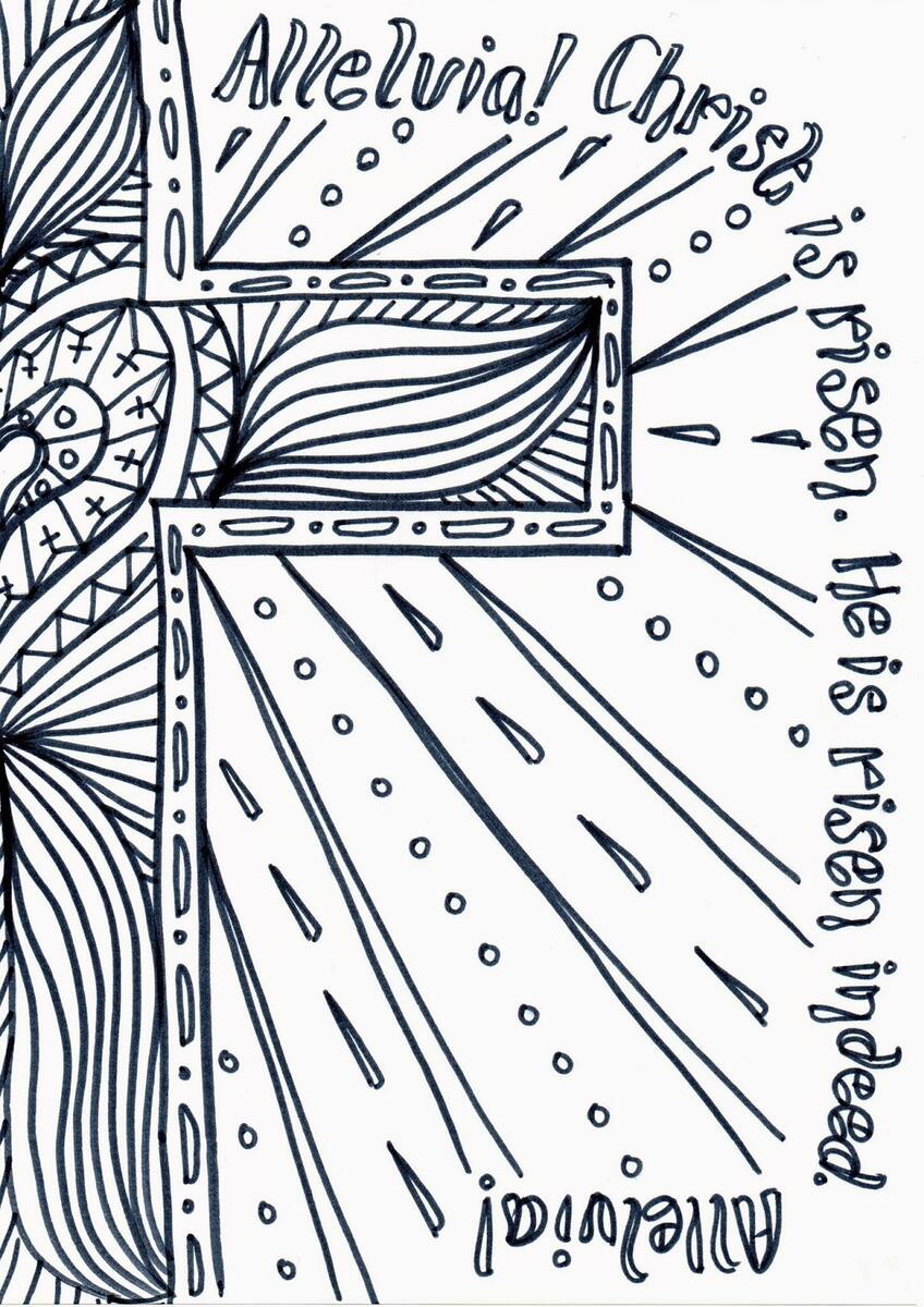 Easter Day Reflective Colouring Sheet To Print