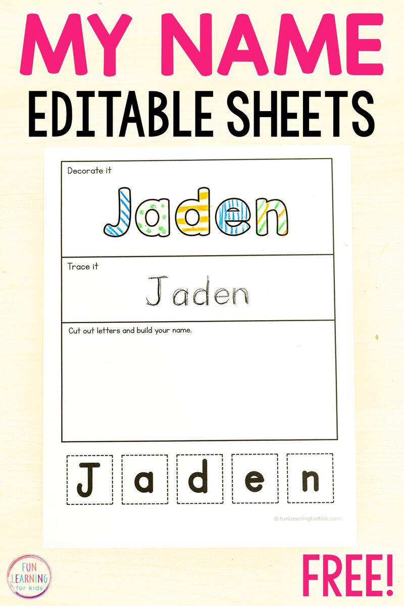 Editable Cut And Paste Build Your Name Worksheets Editable Cut And Paste Build Your Name Worksheets