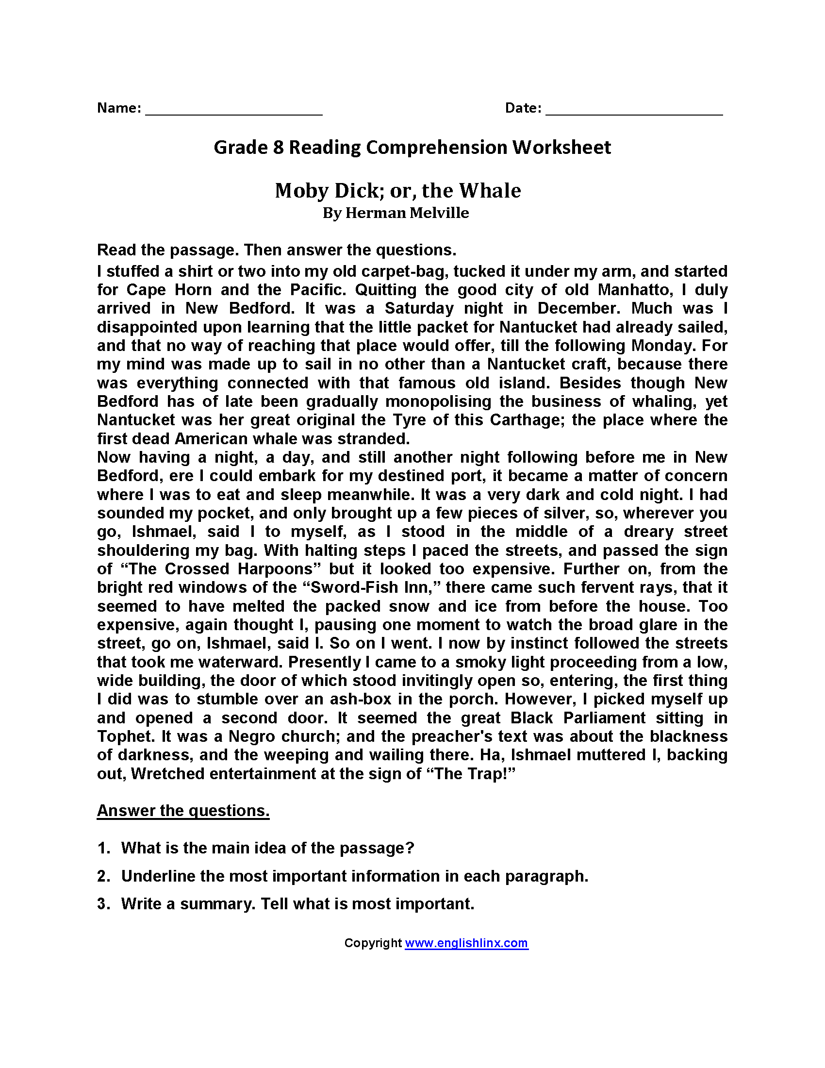 Eighth Grade Reading Worksheets Vocabulary Fluency Practice Eighth Grade Reading Worksheets Vocabulary Fluency Practice