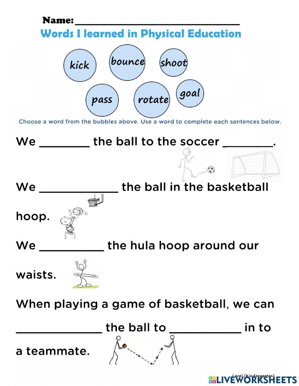 Engaging Physical Education Worksheets For Active Learning Free Printable Physical Education Worksheets Worksheets Library