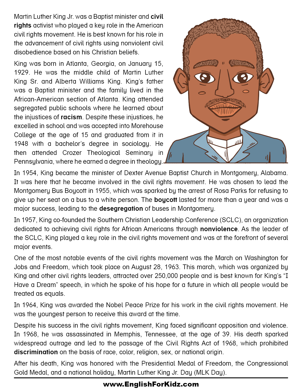 English For Kids Step By Step Martin Luther King Jr Day Worksheets Free PDF Martin Luther King Jr Worksheets Free Printables Frugal Mom Eh