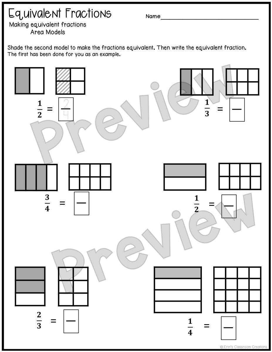 Equivalent Fractions With Models Special Education Equivalent Fractions Hands On Special Needs For Special Kids