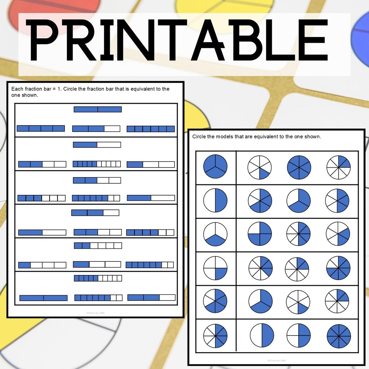Equivalent Fractions With Models Special Education Equivalent Fractions Hands On Special Needs For Special Kids