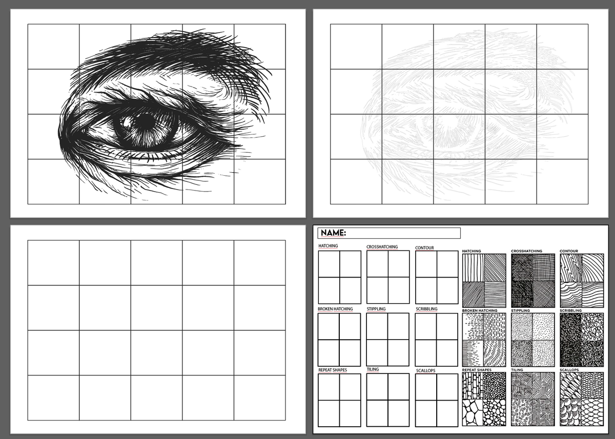 EYE GRID DRAWING SHEET Great Starter Teaching Resources
