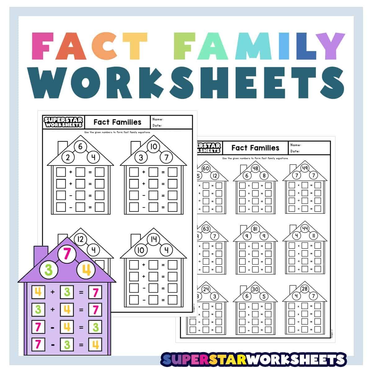 Fact Families For 1st And 2nd Grade
