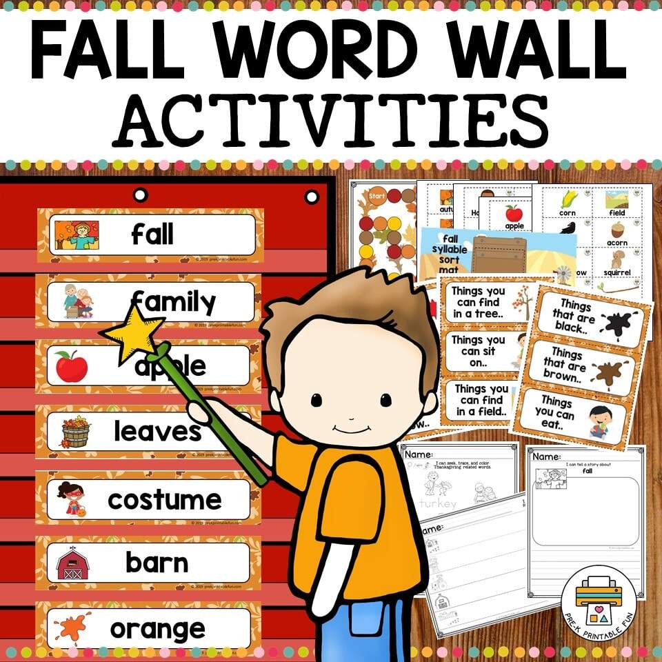 Fall Word Wall Activities Pre K Printable Fun WINTER VOCABULARY PAGE FREEBIE Word Wall Pocket Charts Tracing Sheet Vocab Made By Teachers
