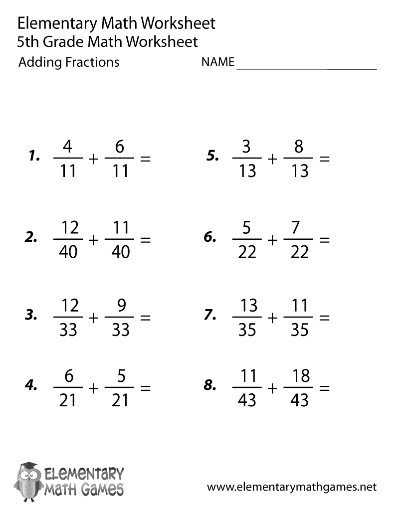 Fifth Grade Adding Fractions Worksheet Free Printable 5th Grade Common Core Math Worksheets Appletastic Learning