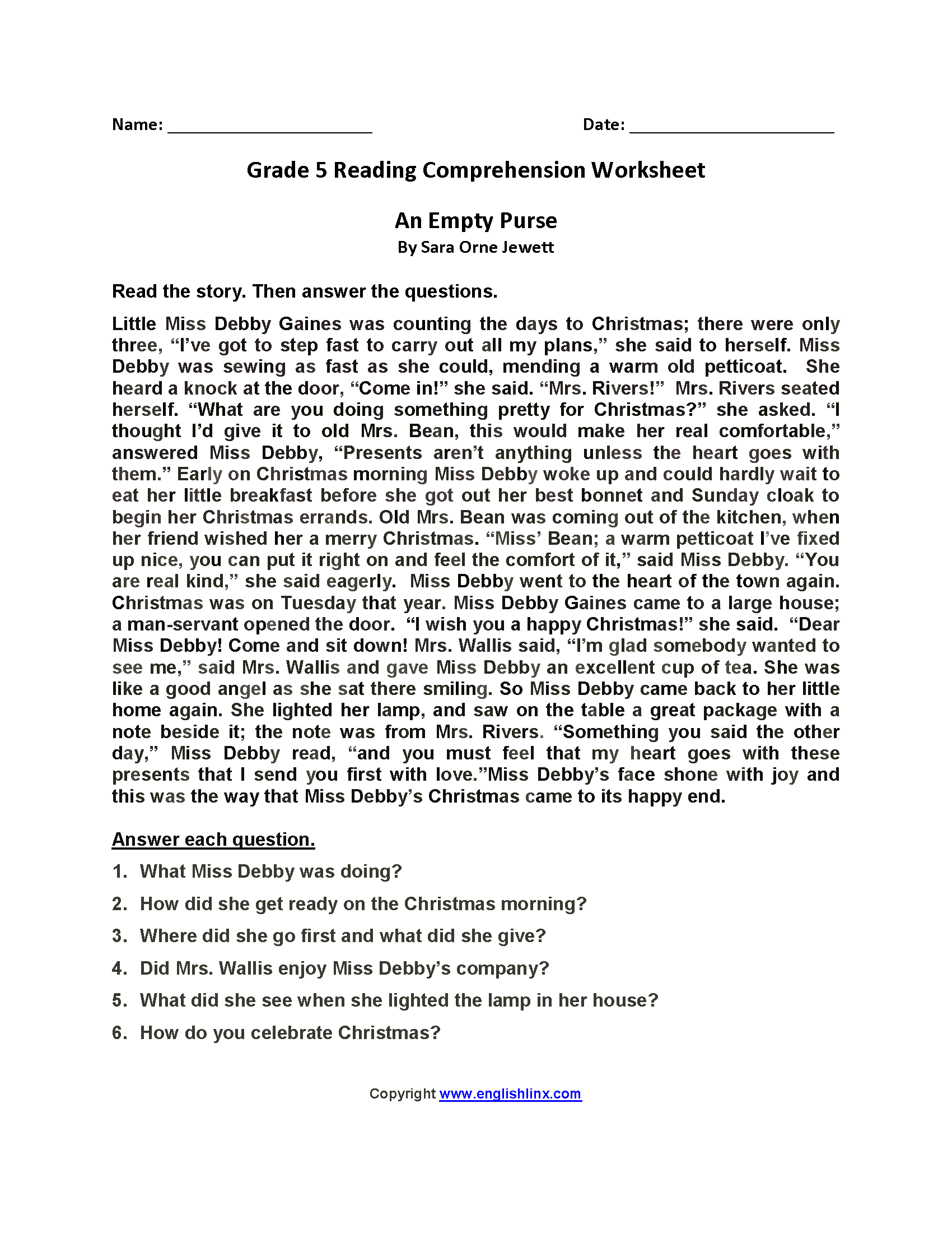 Fifth Grade Reading Worksheets Improve Fluency Vocabulary