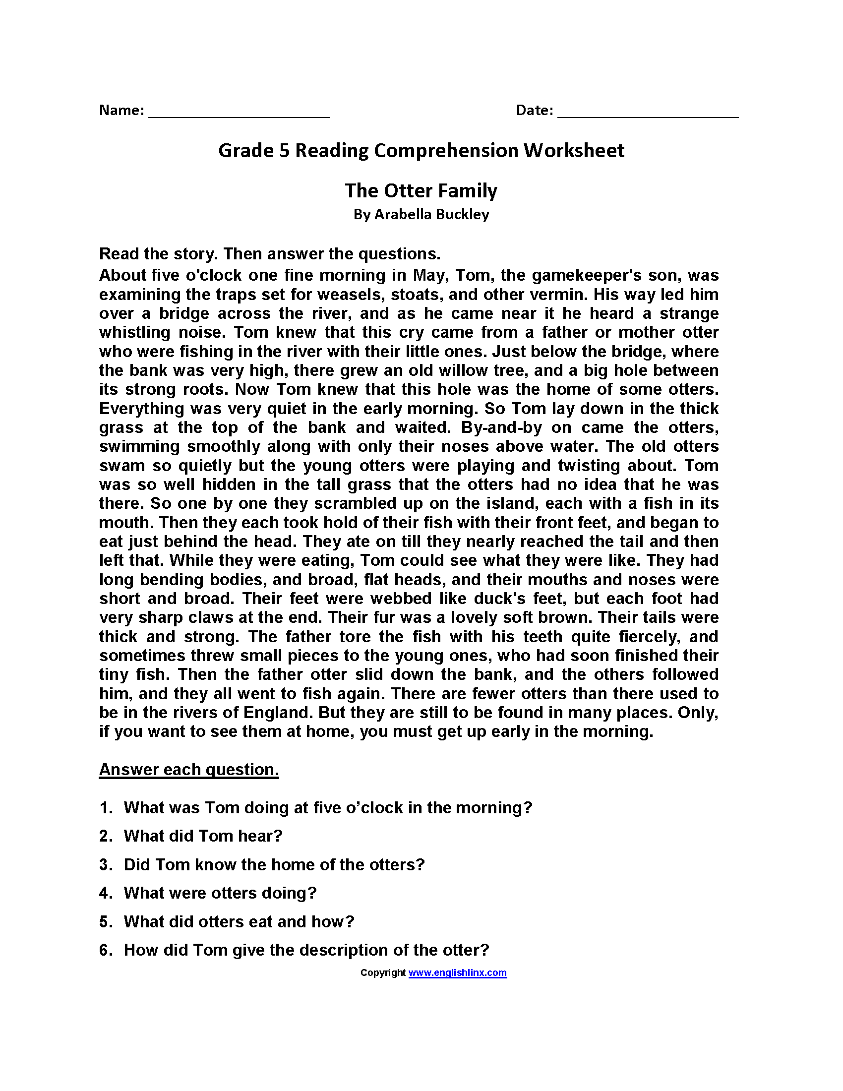 5 Printable Reading Comprehension English Worksheets Ages 4 7 KG1 Worksheets Library