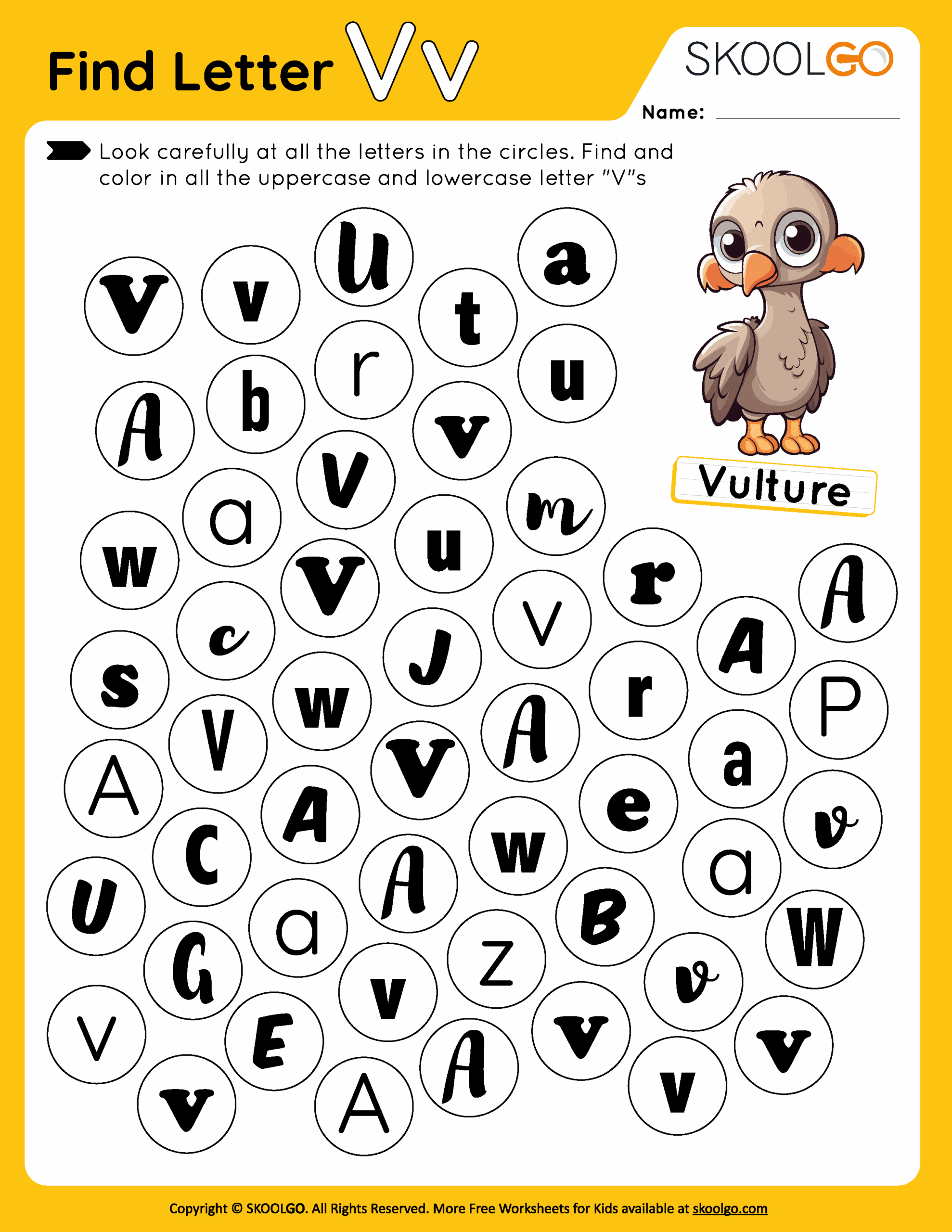 Find Letter V Free Worksheet For Kids SKOOLGO Find Letter V Free Worksheet For Kids SKOOLGO