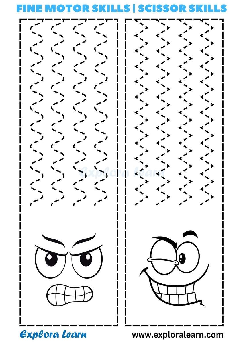 Fine Motor Skills Scissor Skills Worksheets For Kids
