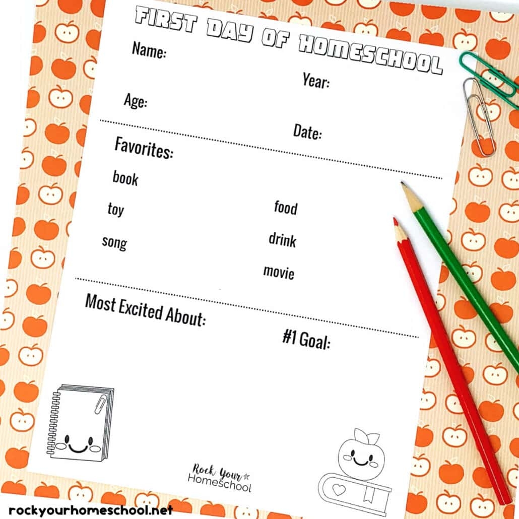 First Day Of Homeschool Printables For Fun Keepsakes Free First Day Of Homeschool Printables For Fun Keepsakes Free