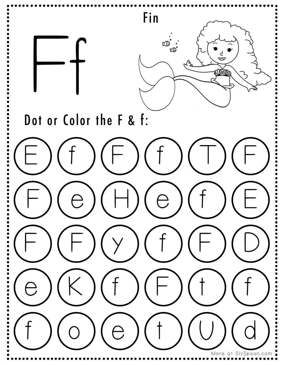 Letter F Coloring Worksheet Free Printable Digital PDF