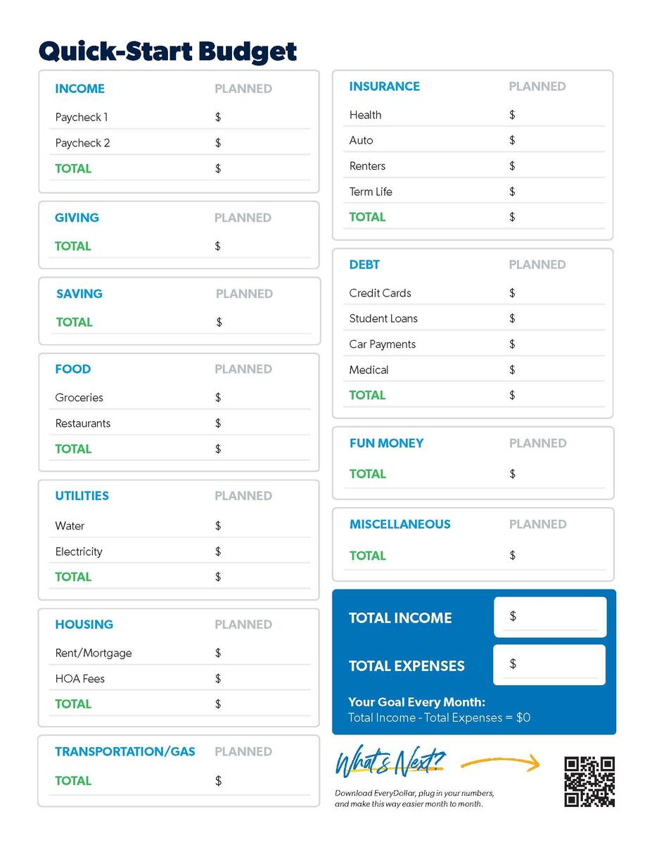 Free And Easy Budget Template Ramsey Dave Ramsey Budget Percentages Template Printable Pdf Download Dave Ramsey Ramsey Solutions Etsy