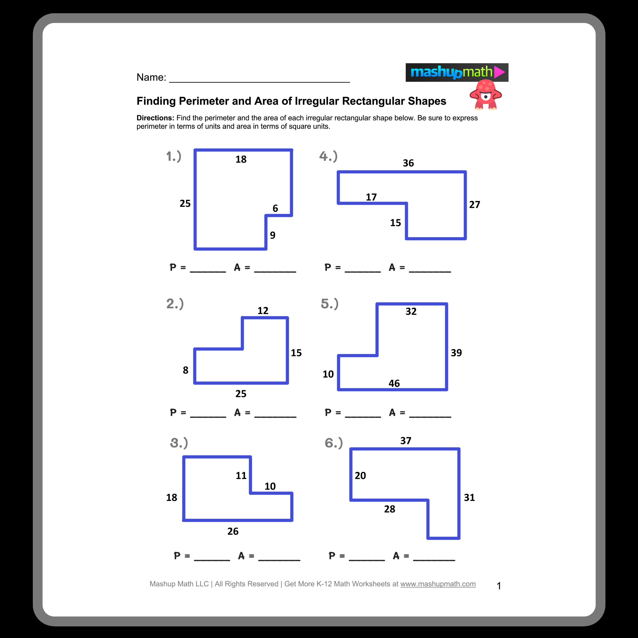 Free Area And Perimeter Worksheets With Answers Mashup Math Free Area And Perimeter Worksheets With Answers Mashup Math