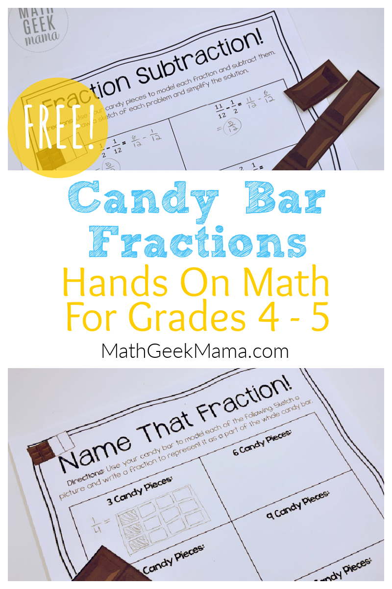 Hershey Fractions Printable Math Cards Teach Beside Me