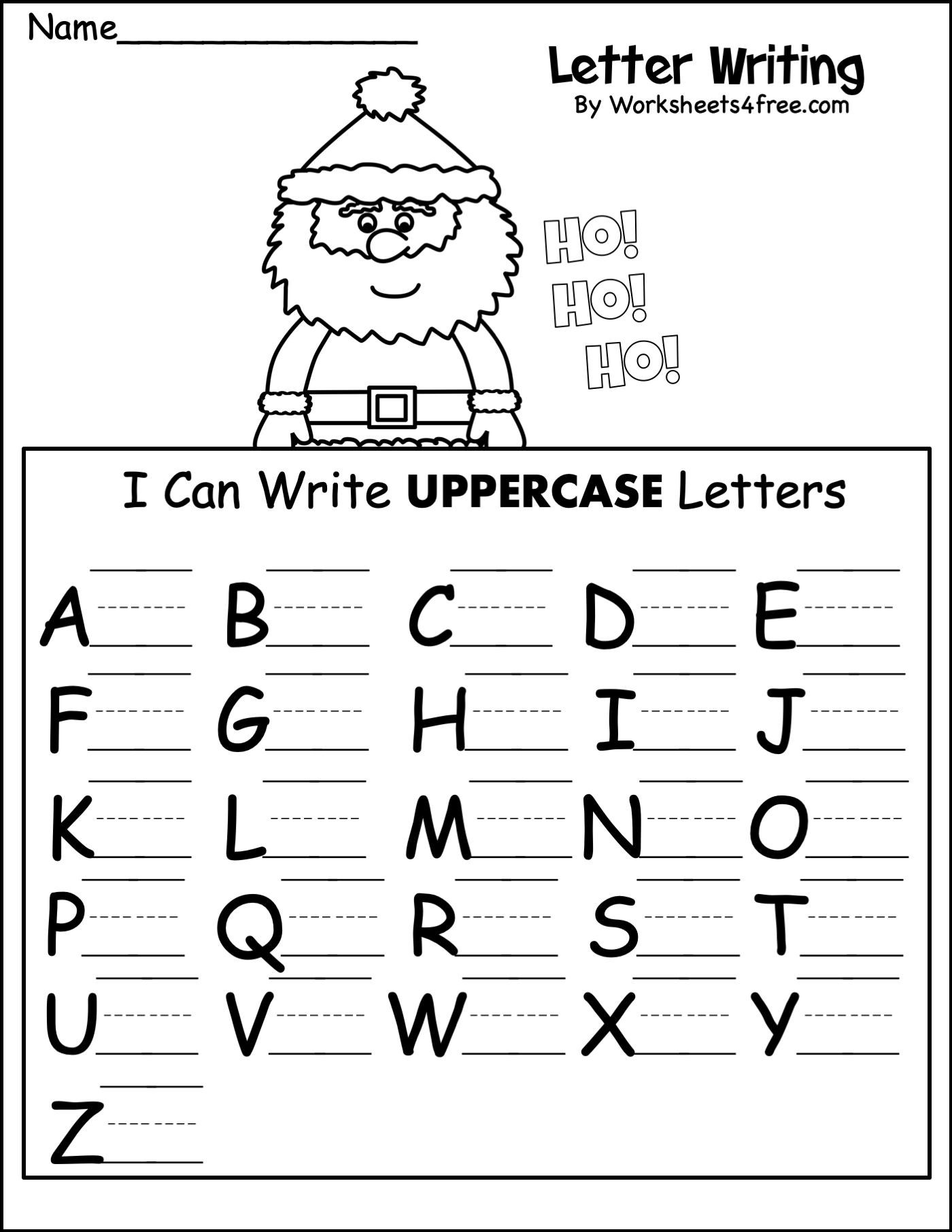 Free Christmas Capital Letter Writing Printable Worksheet Worksheets4Free Free Christmas Capital Letter Writing Printable Worksheet Worksheets4Free