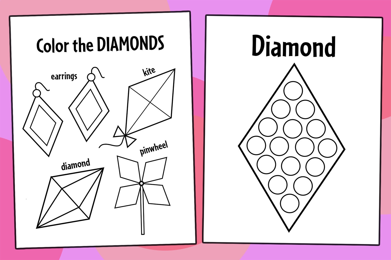 Free Diamond Worksheets For Preschool The Hollydog Blog Printable Kindergarten Diamond Worksheets Download
