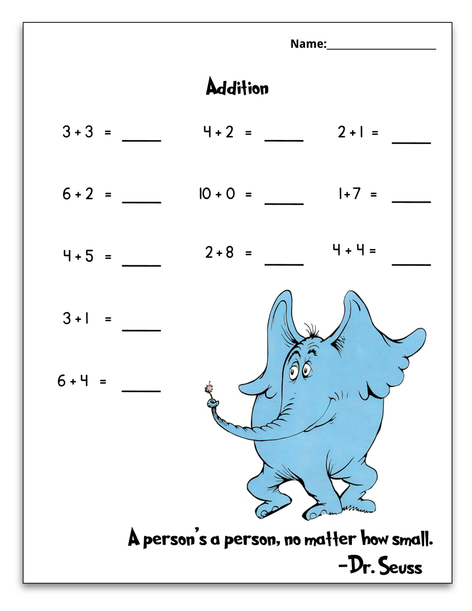 Free Dr Seuss Printable Math Pack For Grades K 1st Free Dr Seuss Printable Math Pack For Grades K 1st