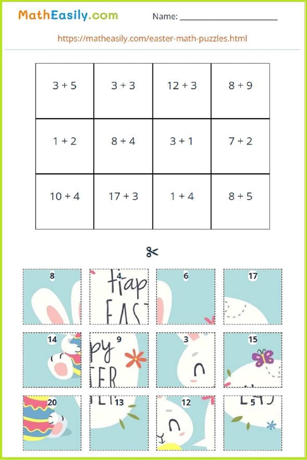 Free Easter Math Puzzles PRINTABLE Free Math Puzzles Mashup Math Worksheets Library