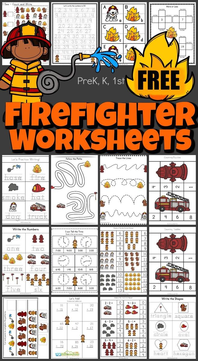 Free Firefighter Printables For Preschool Homeschoolers