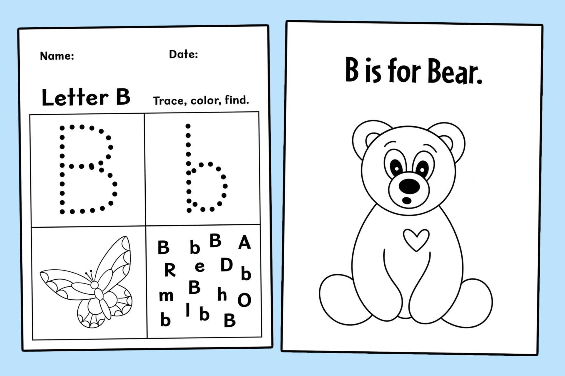 FREE Letter B Worksheets For Preschool The Hollydog Blog FREE Letter B Worksheets For Preschool The Hollydog Blog