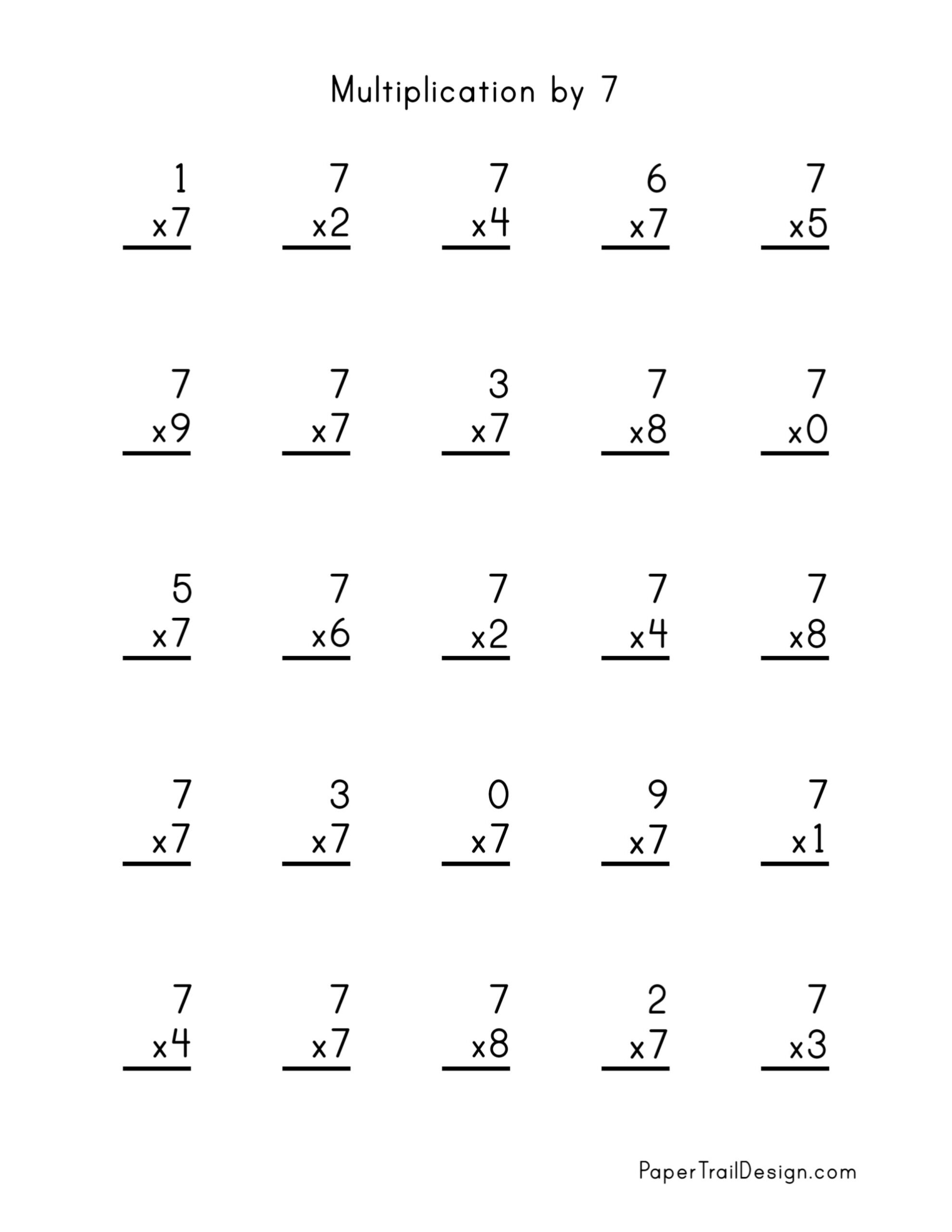 Free Multiplication Worksheets 1 12 Paper Trail Design