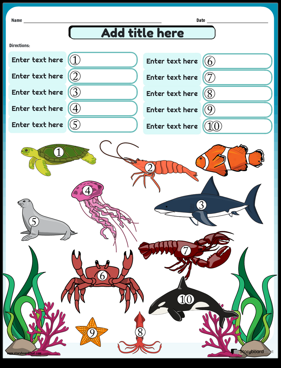 Free Ocean Worksheets Storyboard That Activities For Kids Back To School Under The Sea Printables Free Coloring Pages Learning Worksheets HP Official Site