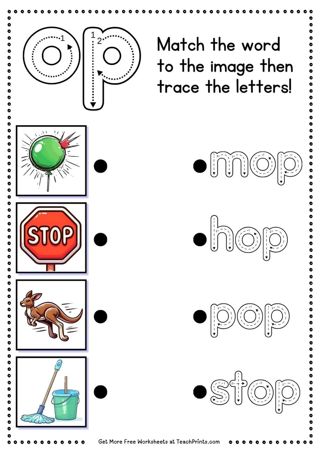 Free Op Word Family Worksheets Teach Prints Free Op Word Family Worksheets Teach Prints