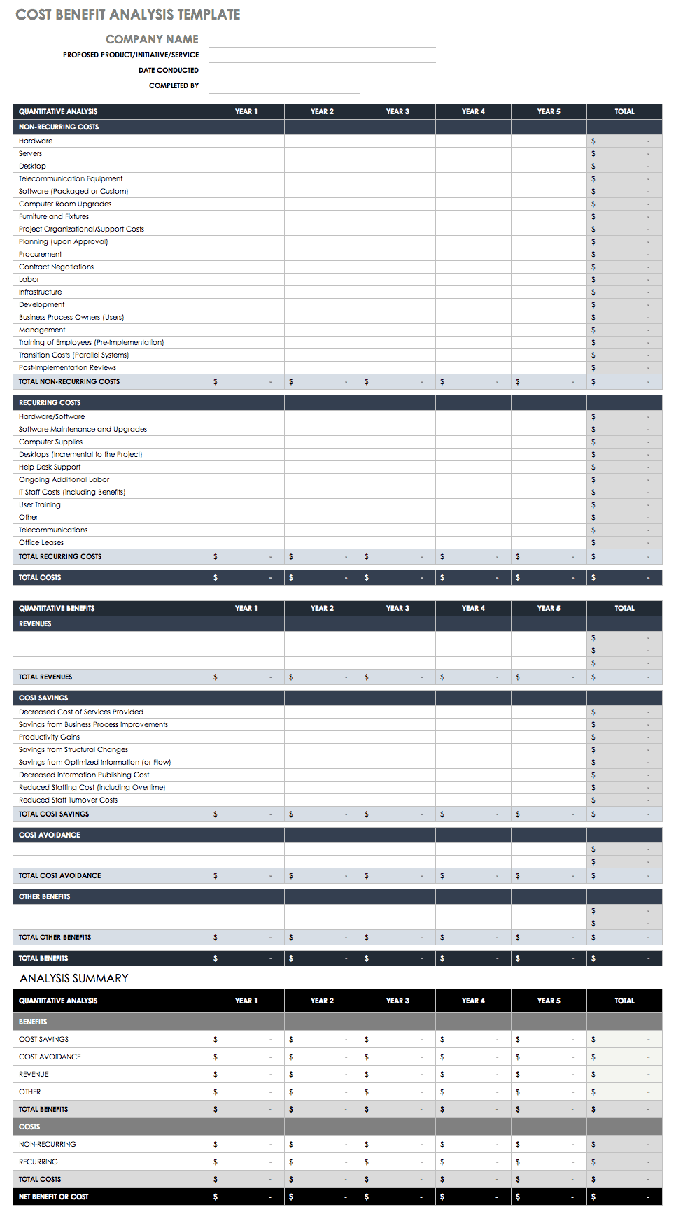Free Price Comparison Templates Smartsheet