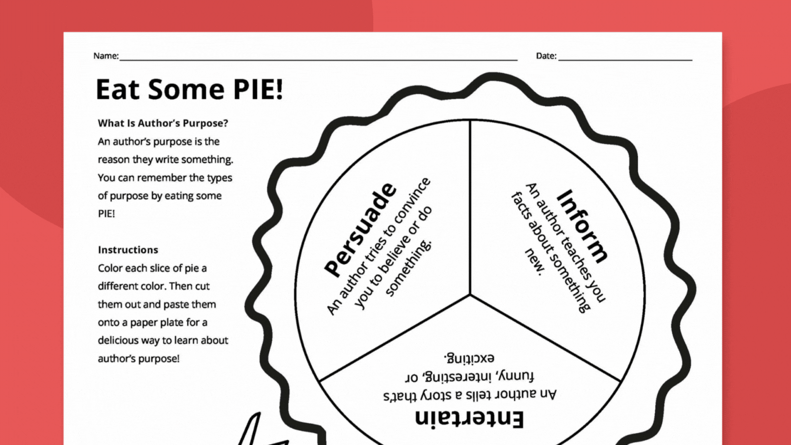 Free Printable Author s Purpose Worksheet Bundle 3 Activities We Are Teachers