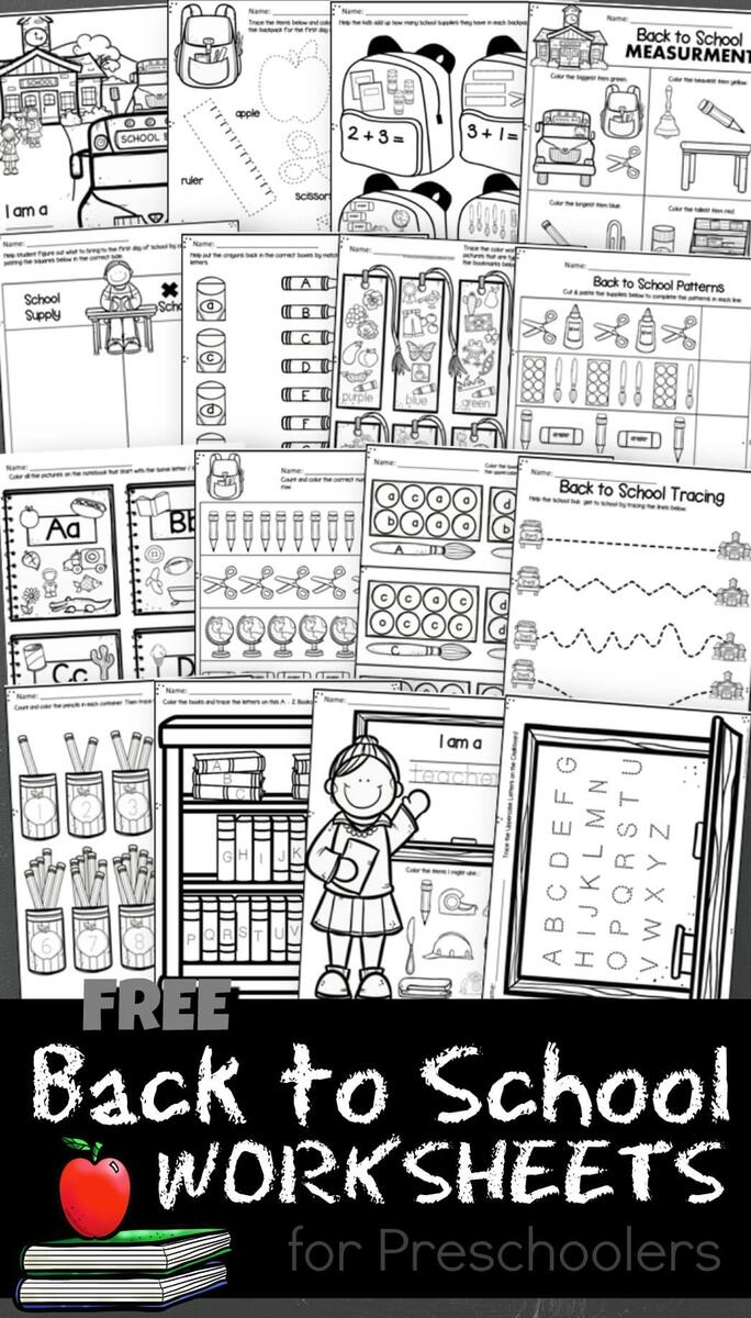 FREE Printable Back To School Pre K Worksheets Printable Books For Preschool And Kindergarten