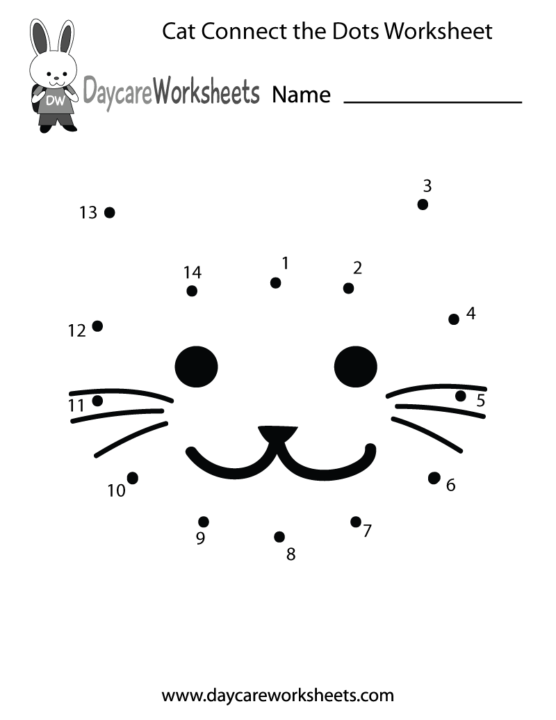 Free Printable Cat Connect The Dots Worksheet For Preschool Cat Color By Number Worksheet Free Printable Digital PDF