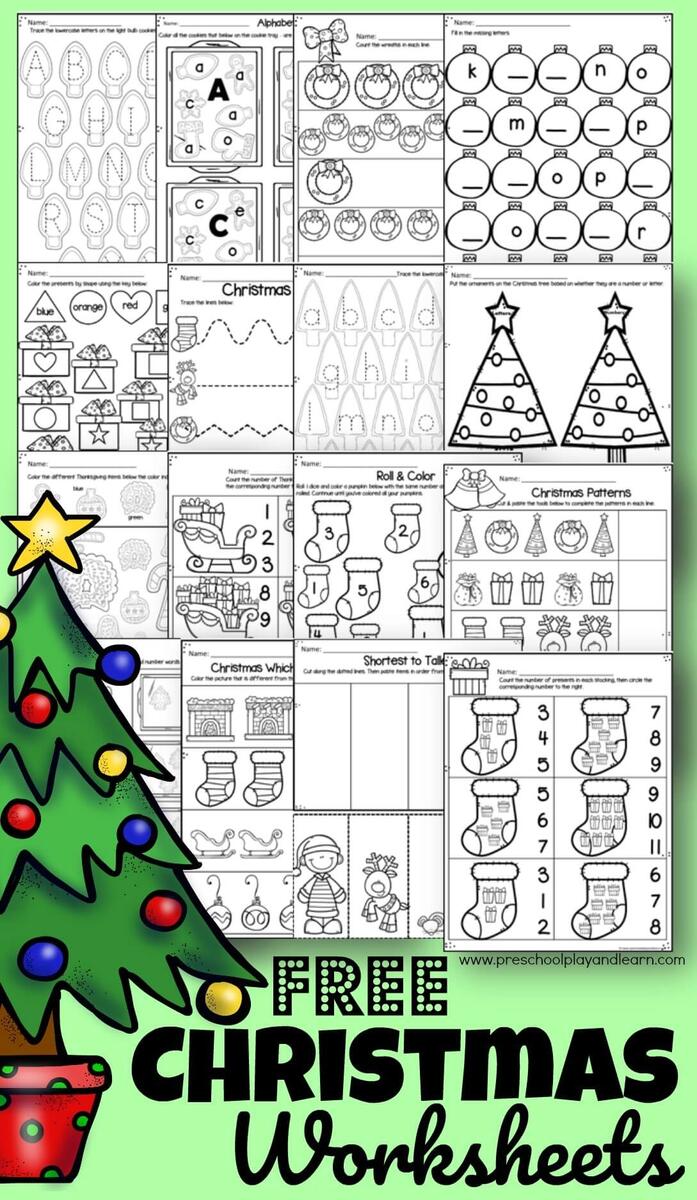 FREE Printable Christmas Worksheets For Preschool Christmas Addition Worksheet Free Printable Digital PDF