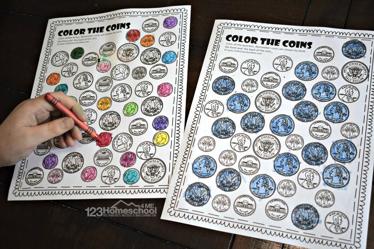 Coin Cut Paste Top Teacher