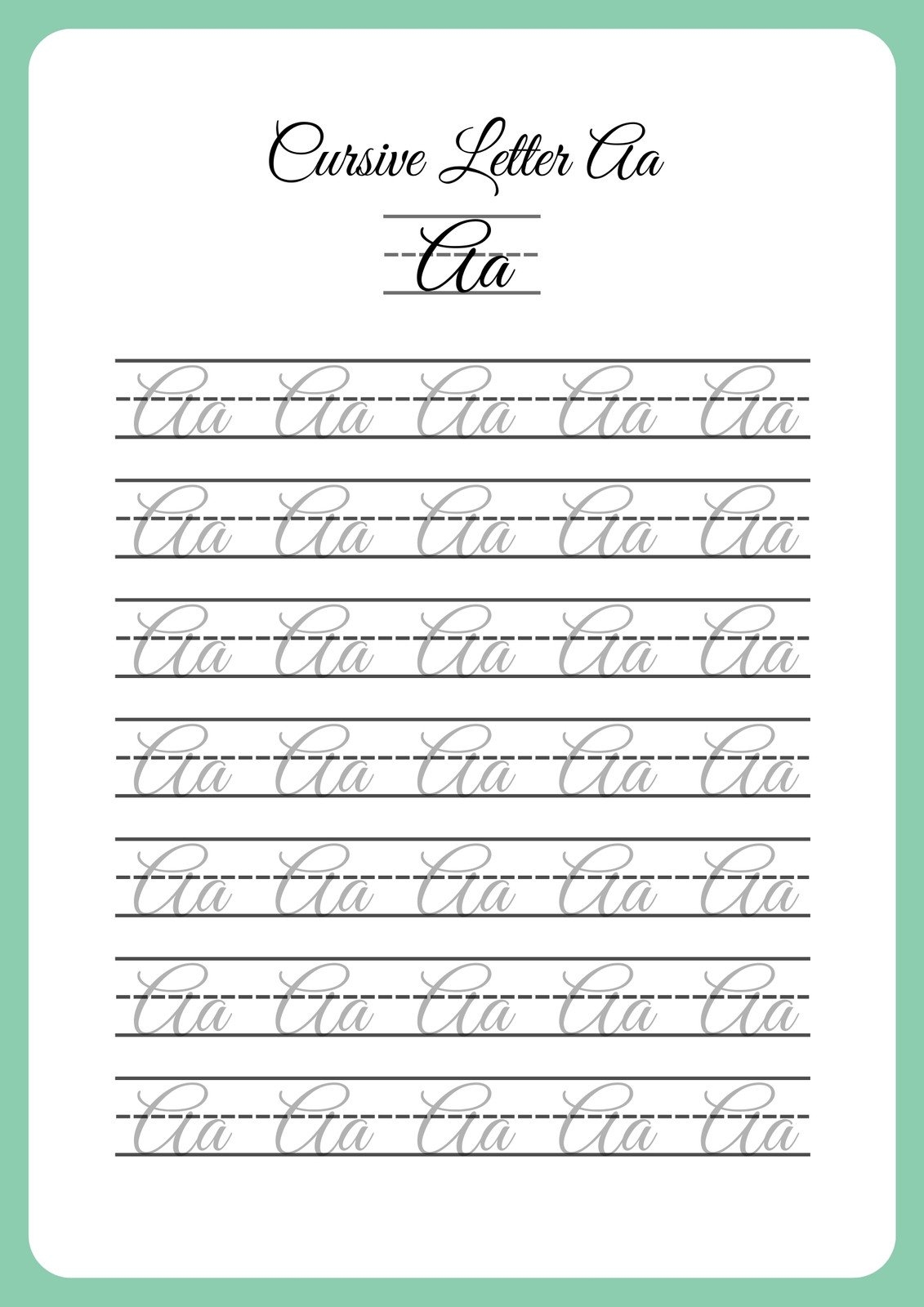 Printable Cursive Alphabet Worksheets Teach Beside Me