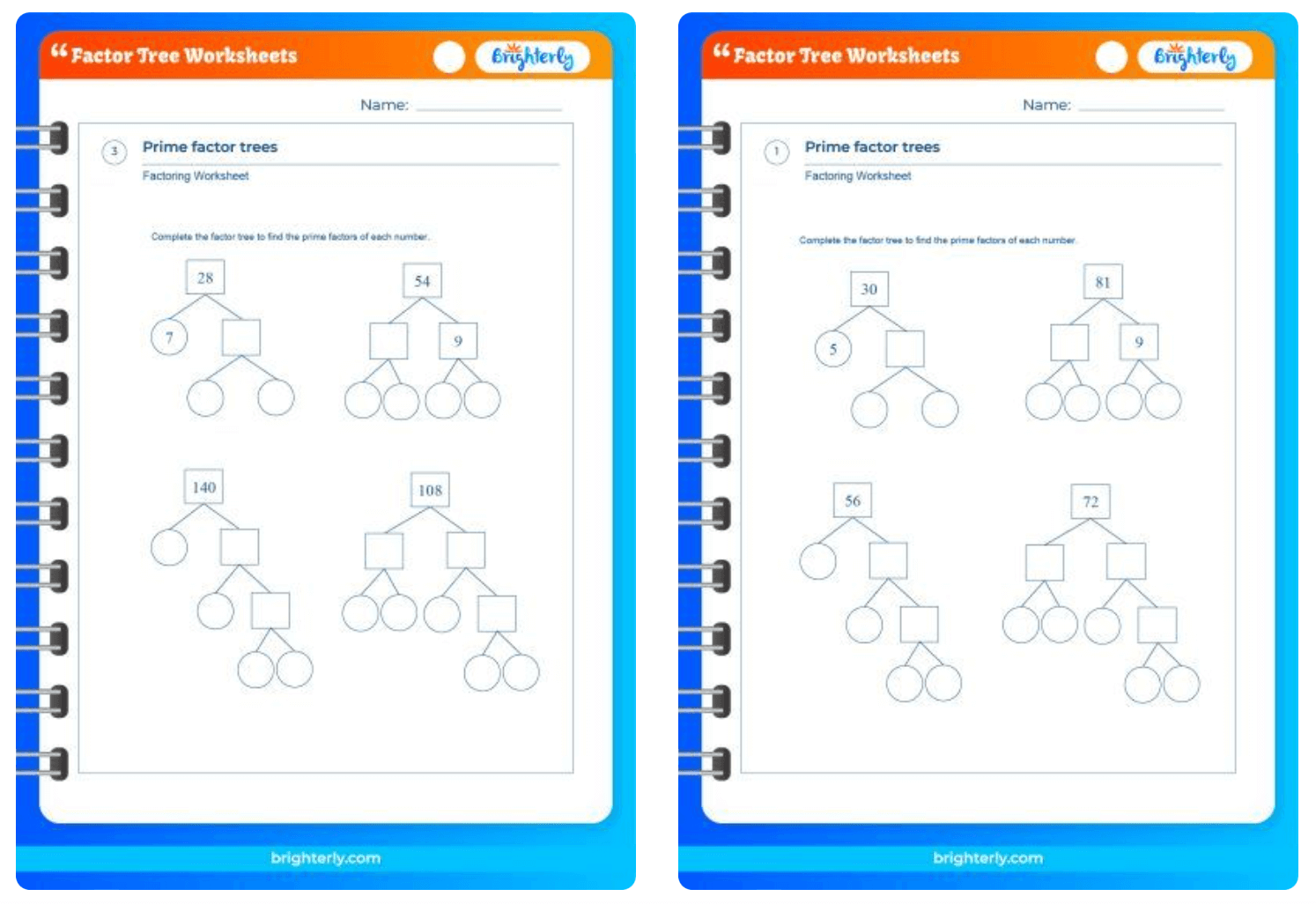 FREE Printable Factor Tree Worksheets PDFs Brighterly FREE Printable Factor Tree Worksheets PDFs Brighterly