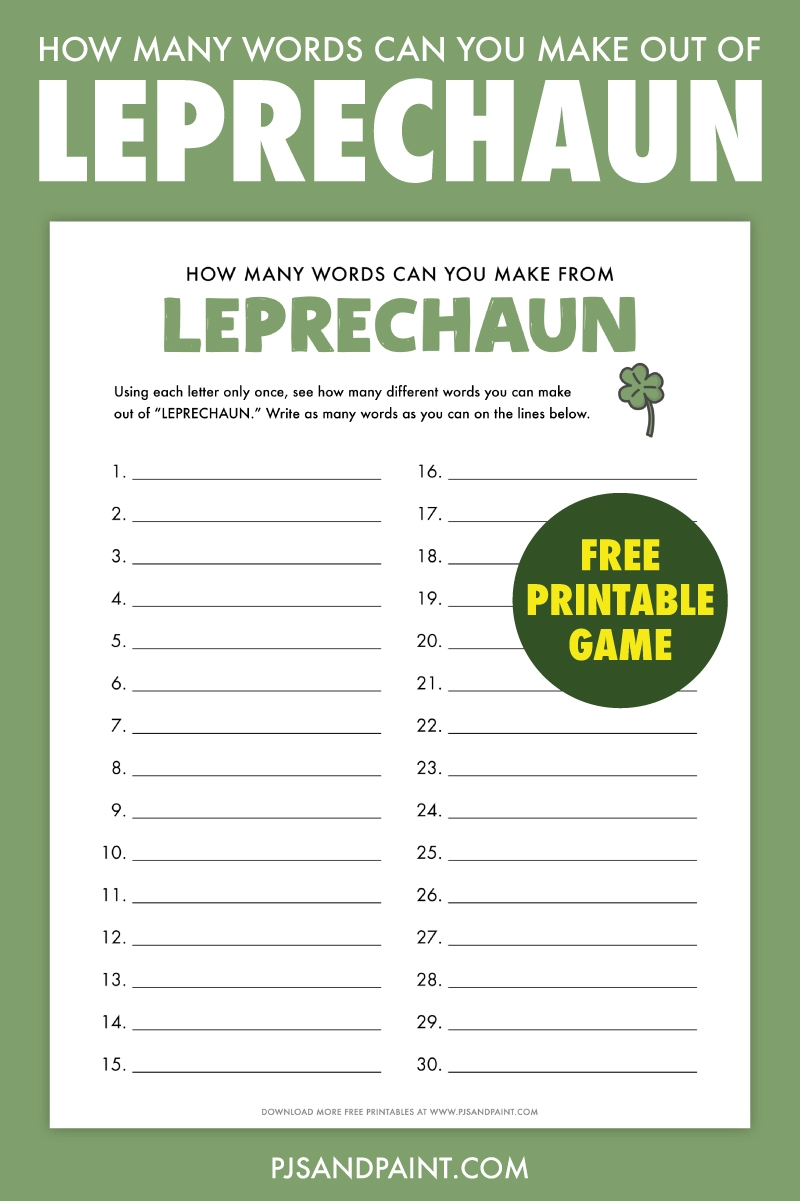 How Many Words Can You Make Out Of Birthday Free Printable Game Pjs And Paint