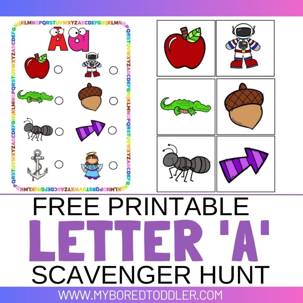 Free Printable Letter A Scavenger Hunt My Bored Toddler