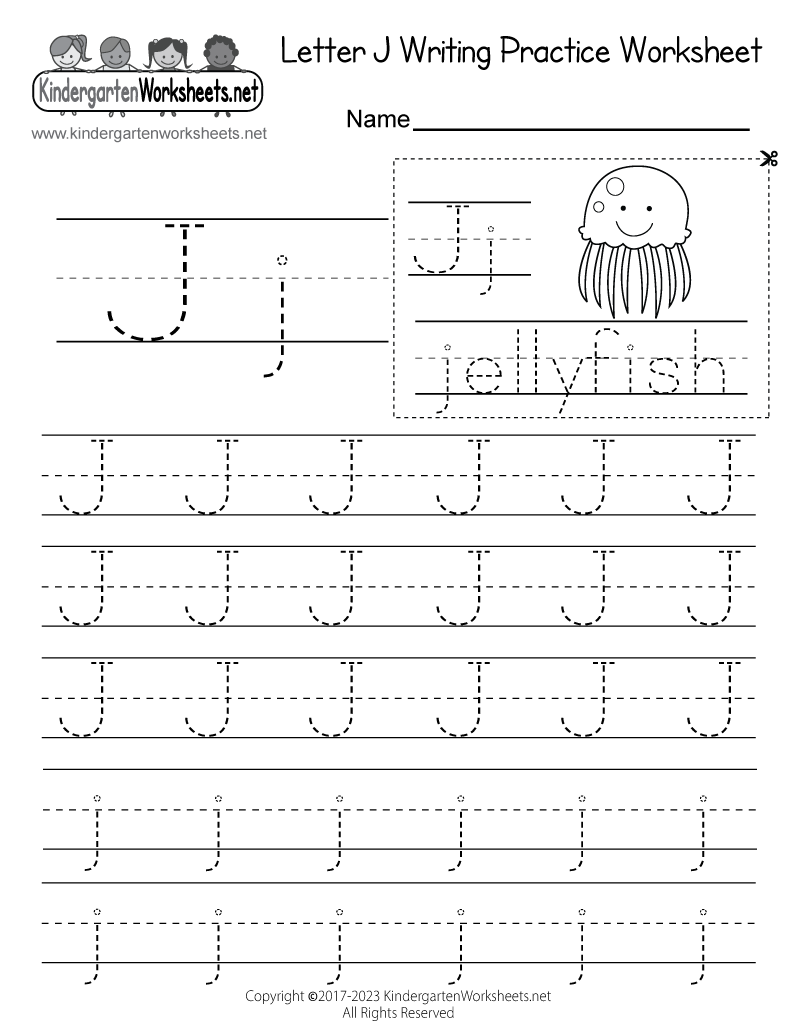 Free Printable Letter J Writing Practice Worksheet Free Printable Letter J Writing Practice Worksheet