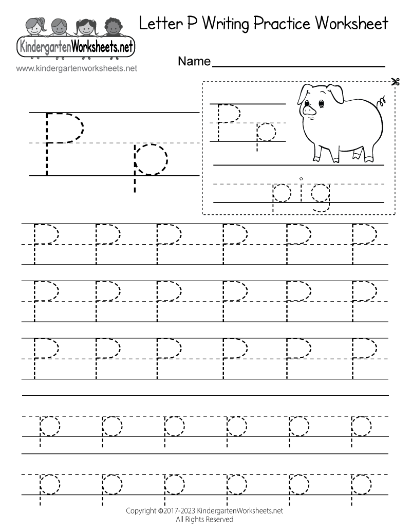 Free Printable Letter P Writing Practice Worksheet Free Printable Letter P Writing Practice Worksheet