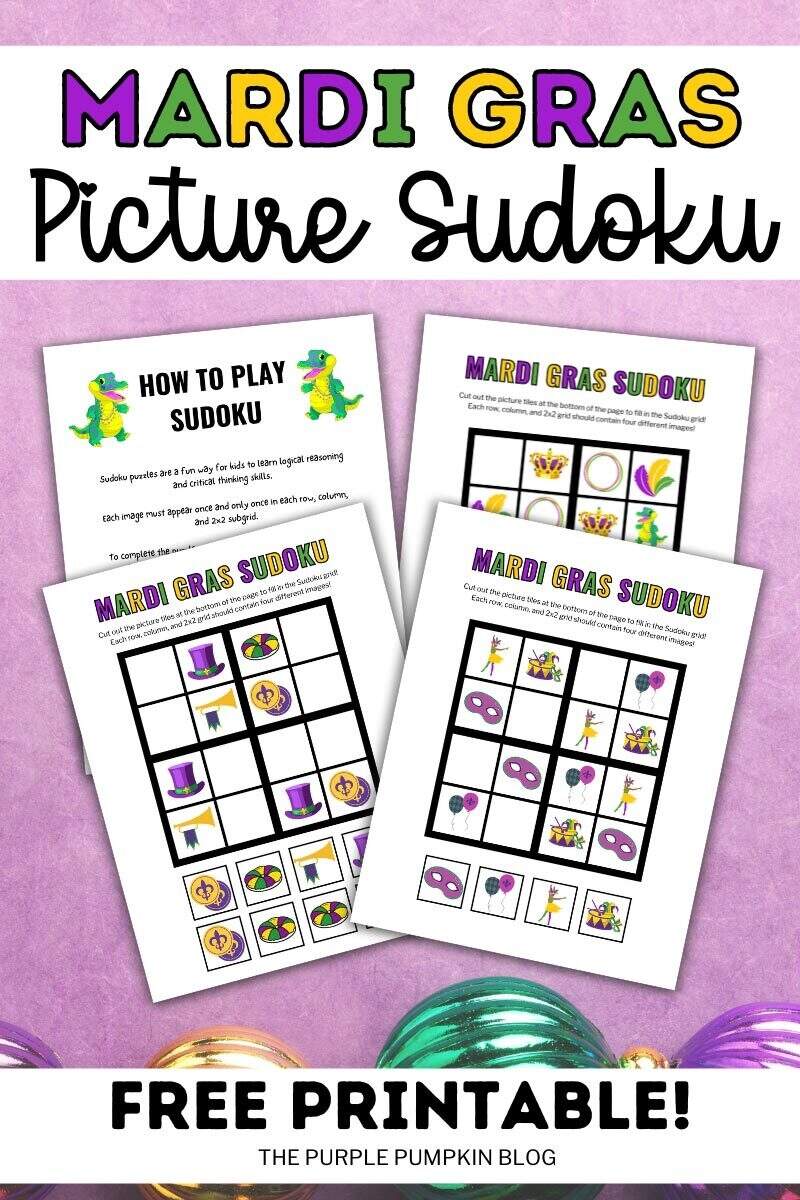 Free Printable Mardi Gras Picture Sudoku Puzzle Worksheets Free Printable Mardi Gras Picture Sudoku Puzzle Worksheets