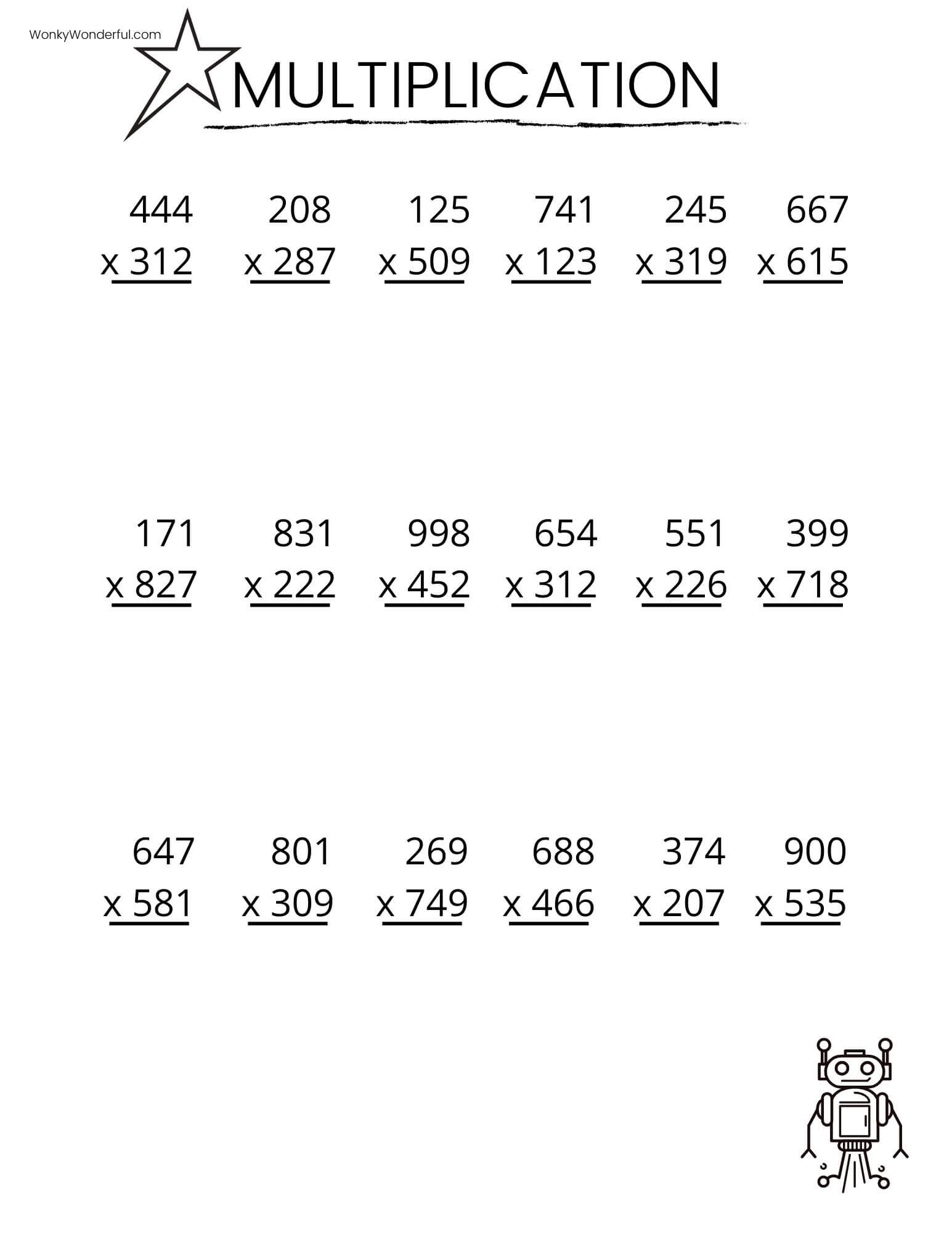 FREE PRINTABLE MULTIPLICATION WORKSHEETS WonkyWonderful FREE PRINTABLE MULTIPLICATION WORKSHEETS WonkyWonderful